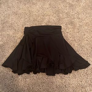 Small Black High Waist Ruffle Skort